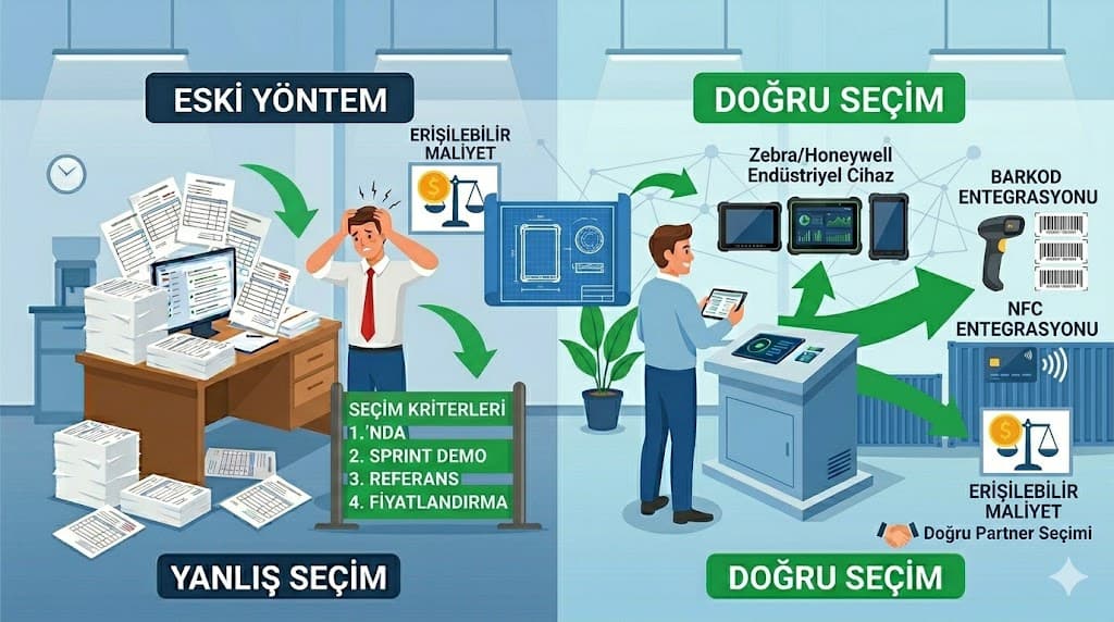 Android tablet saha uygulamaları üretim ve lojistik için barkod ve NFC entegrasyonu