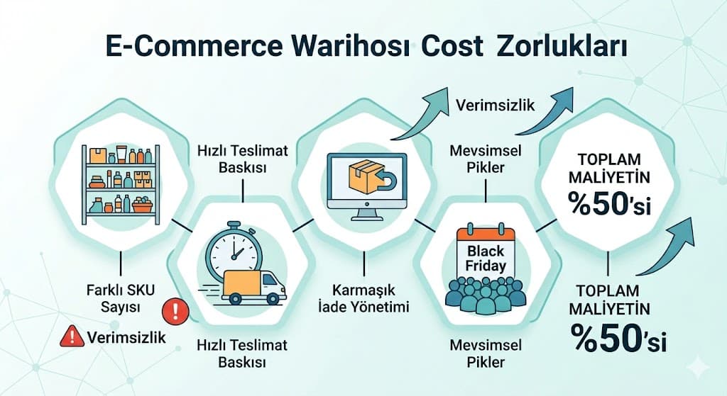 E-ticaret depo otomasyonu sipariş toplama stratejileri wave zone ve batch picking karşılaştırması