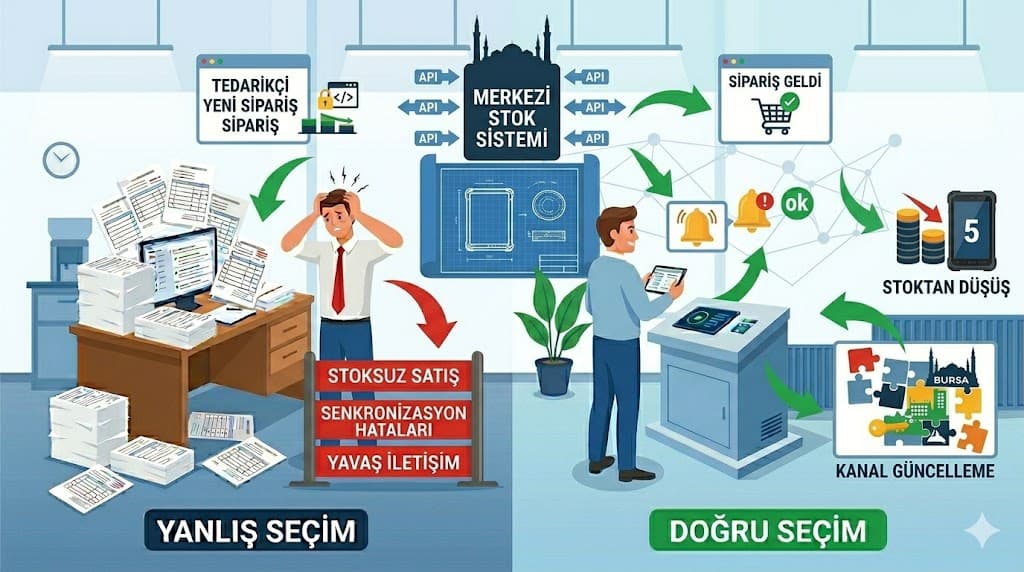 E-ticaret stok yönetimi otomasyonu entegrasyon yolları