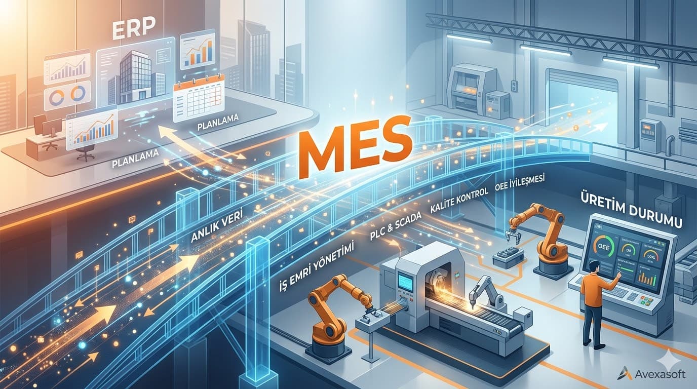 fabrika yazilimi mes nedir secim rehberi plc scada entegrasyonu operatör arayüzü üretim verimliliği