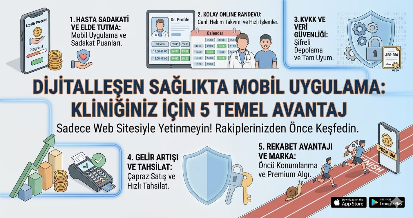 mobil uygulama hasta sadakat programı push bildirim klinik retention