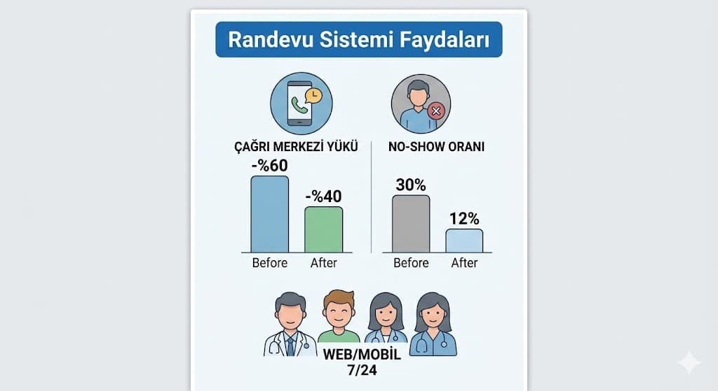 Özel poliklinik hasta randevu yönetim sistemi yazılım ekranı