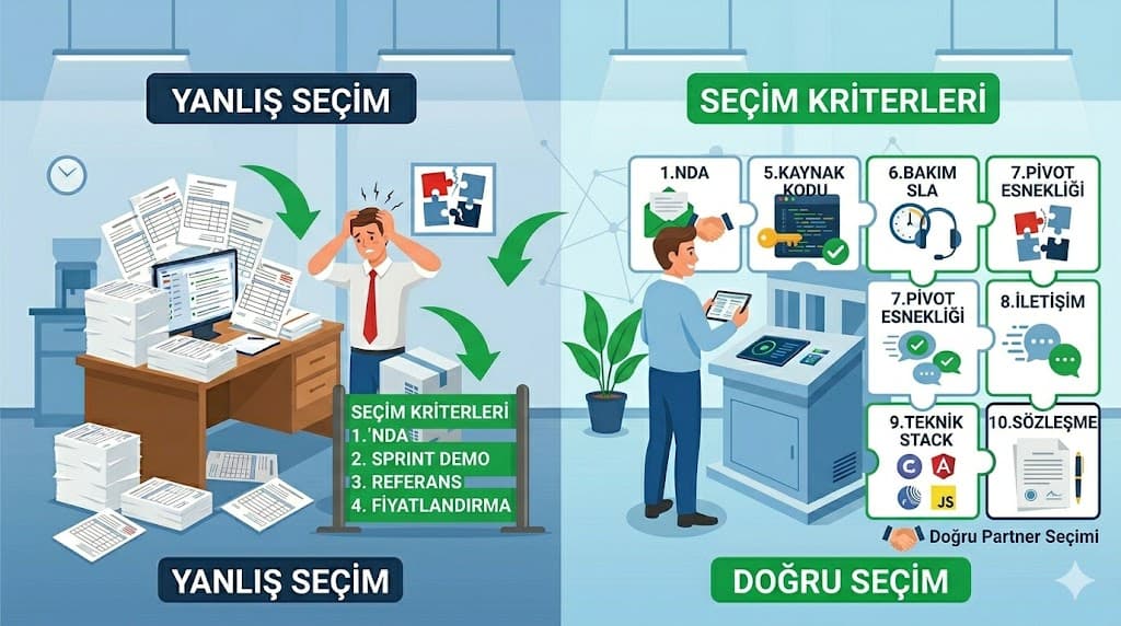 Startup için doğru yazılım firması seçme kriterleri kaynak kodu sahipliği ve teslimat şartları