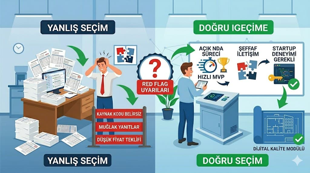 Startup için doğru yazılım firması seçme kriterleri sprint demosu ve pivot esnekliği