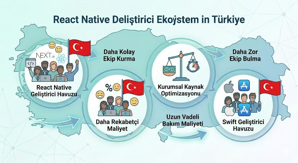 Swift ve React Native karşılaştırması iOS projesi için doğru seçim rehberi