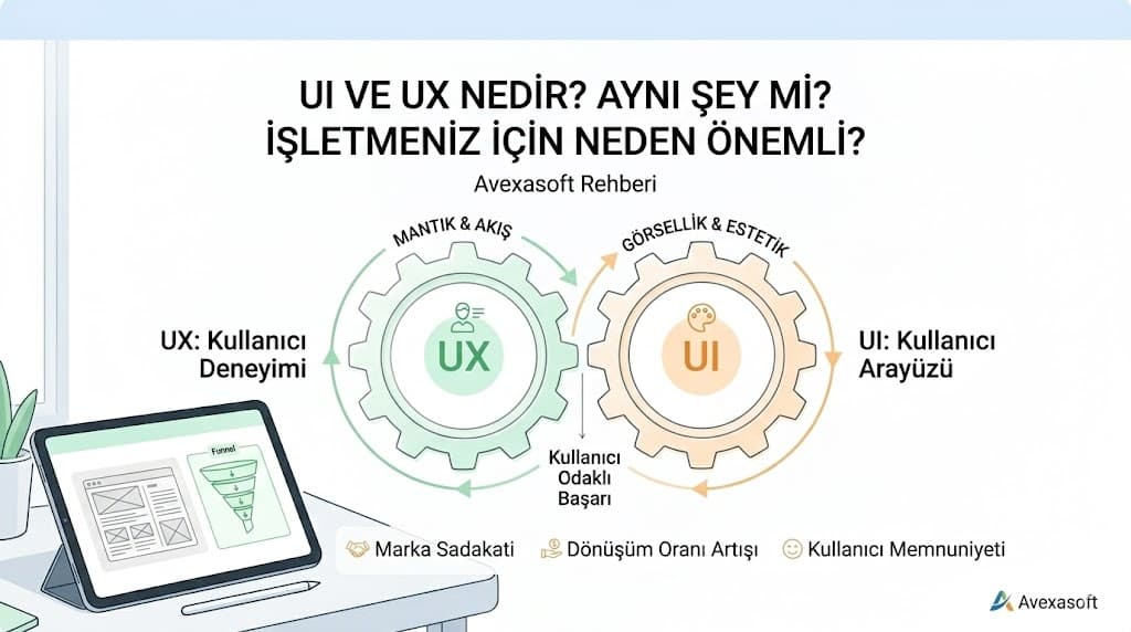UI ve UX tasarımı arasındaki fark kullanıcı arayüzü ve deneyimi prensipleri