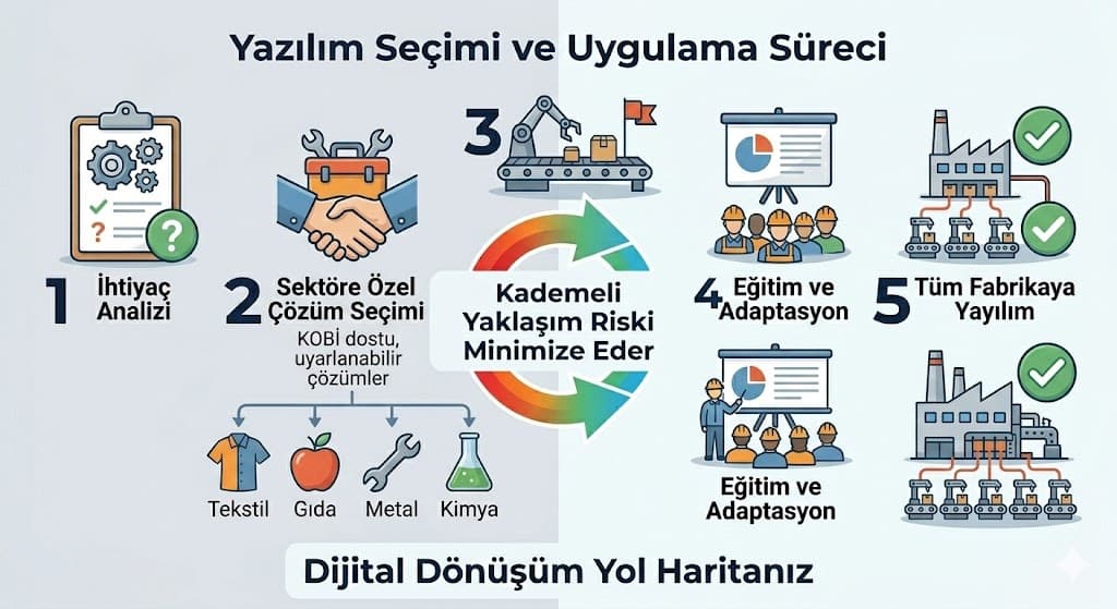 Fabrika dijitalleşme adımları üretim takip sistemi uygulama süreci