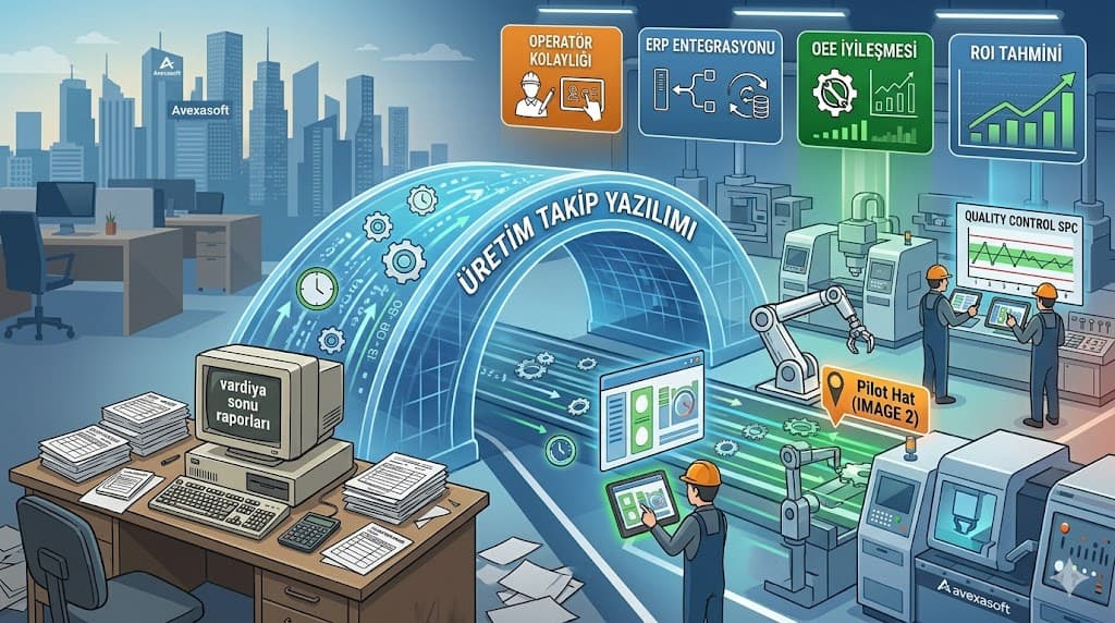 uretim takip yazilimi secim rehberi mes erp farki hazir vs ozel pilot hat stratejisi