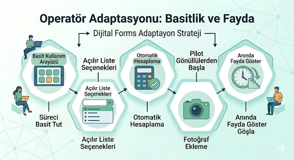 Üretimde kağıttan dijitale geçiş gerçek fabrika senaryoları pilot hat uygulaması ve kademeli dönüşüm stratejisi