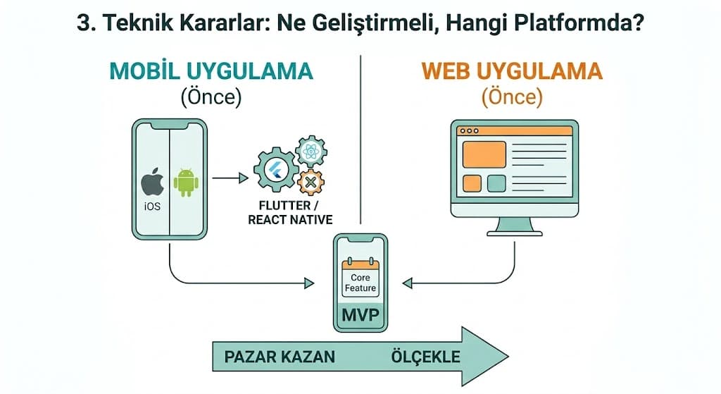 MVP kapsamı belirleme özellik listesi oluşturma önceliklendirme süreci