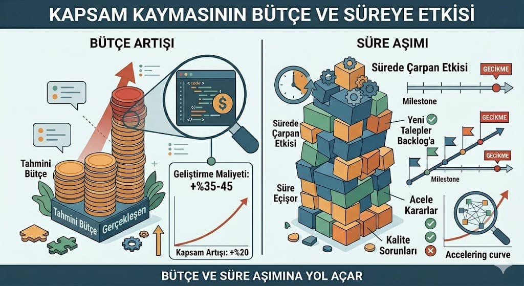 Yazılım projesinde kapsam kayması önleme yöntemleri change request süreci ve dokümantasyonu