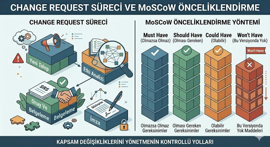 Yazılım projesinde kapsam kayması önleme yöntemleri sözleşme maddeleri ve örnekleri